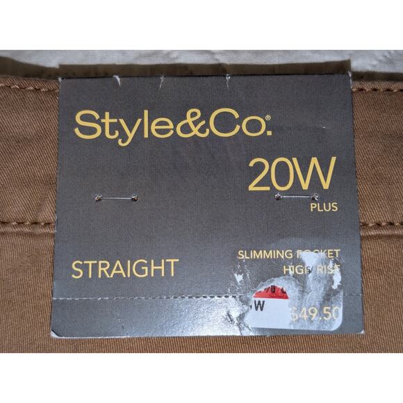 NWT Style & Co Carmel Straight Leg Cotton Blend Pant Womens' Size 20W - Picture 4 of 10